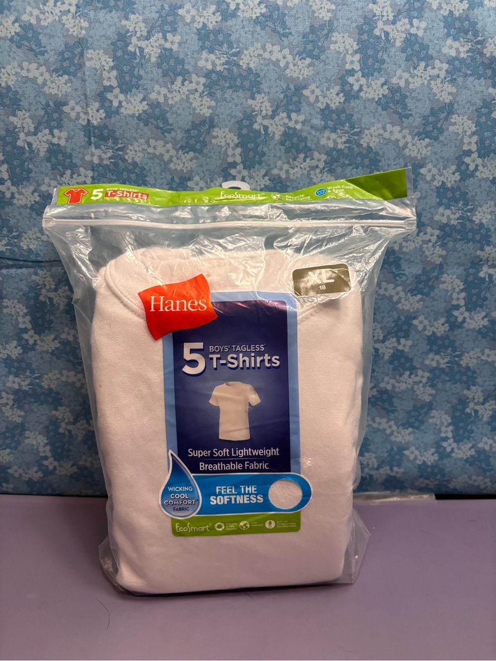 Hanes Boys White 5-Pack Tagless Short Sleeve T-Shirts